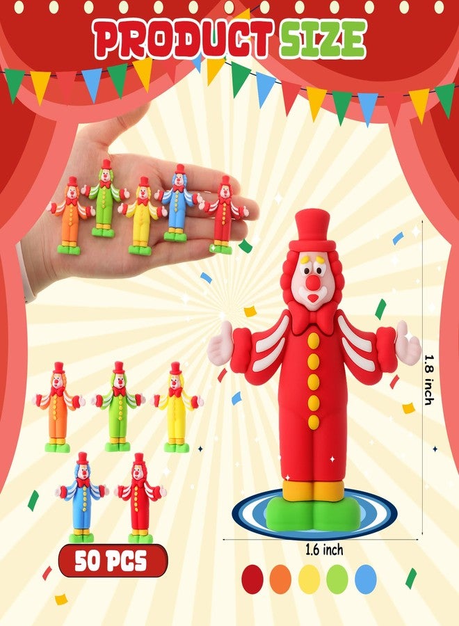 Arrowbash مجموعة زينة عيد الفصح من آروباش، ٥٠ قطعة، تماثيل مهرج سيرك صغيرة، دمى مهرج دائرية للعبة الاختباء، مثالية لتزيين جوارب عيد الفصح، وتزيين طاولة المنزل، وتزيين كعكة السيرك، وهدايا الحفلات. - Image 2